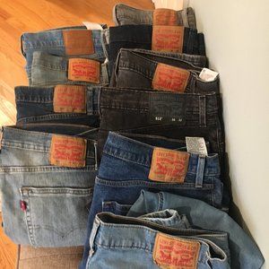 Lot of 10 pairs of men's jeans: Levi's 512 size 36x32